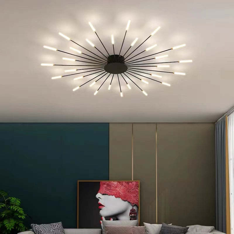 Wesley Flush-Mount Ceiling Light Fireworks, Black/Gold - product image 31