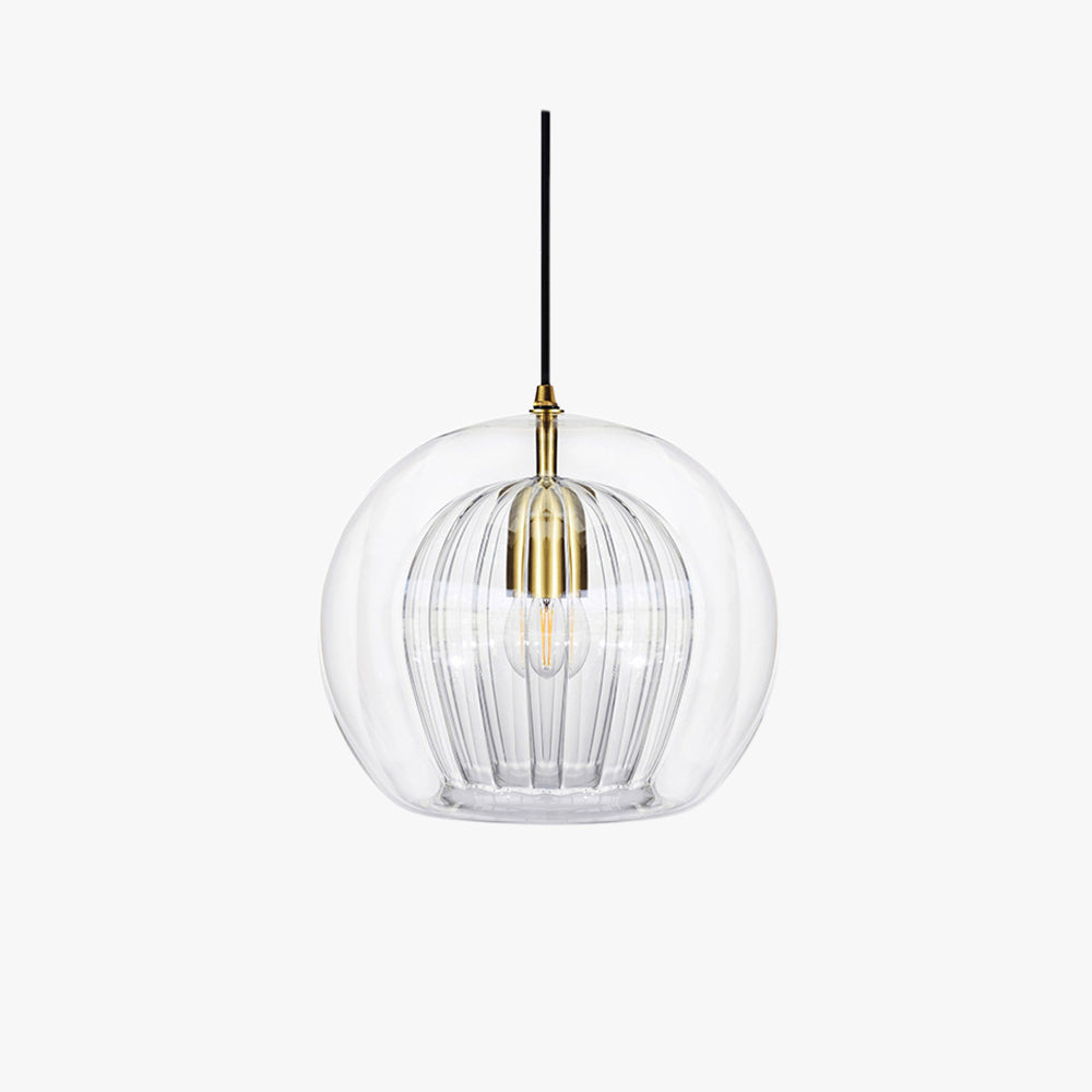 June Glass Globe Pendant Light Clear &Amber - product image 1