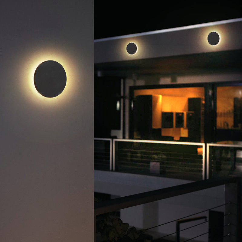 Klyne Minimalist Round/Square Outdoor Wall Lamp LED, Black/White - product image 7