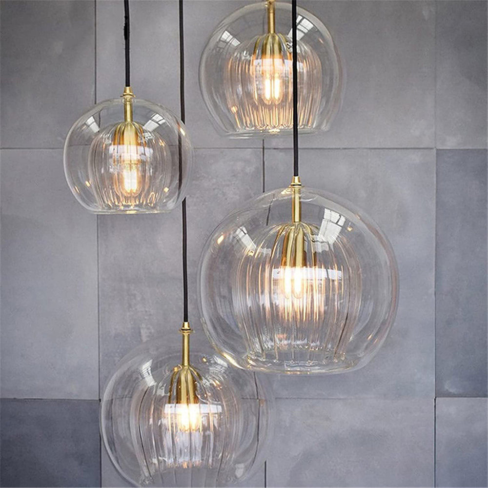 June Glass Globe Pendant Light Clear &Amber - product image 12