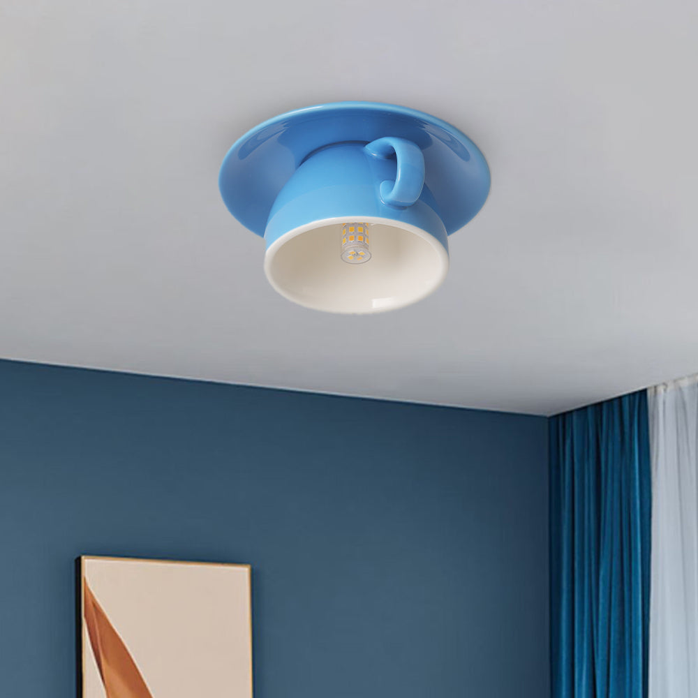 Aria Modern Coffee Cups Ceramic Flush Ceiling Lighting - product image 7