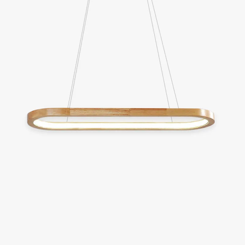 Veon Contemporary Oval Wooden Pendant Light - product image 1