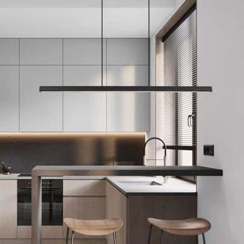 Thala Modern Linear Metal LED Pendant Light Black/Brown - product image 13