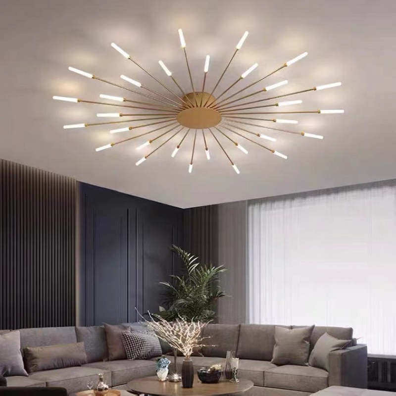 Wesley Flush-Mount Ceiling Light Fireworks, Black/Gold - product image 36