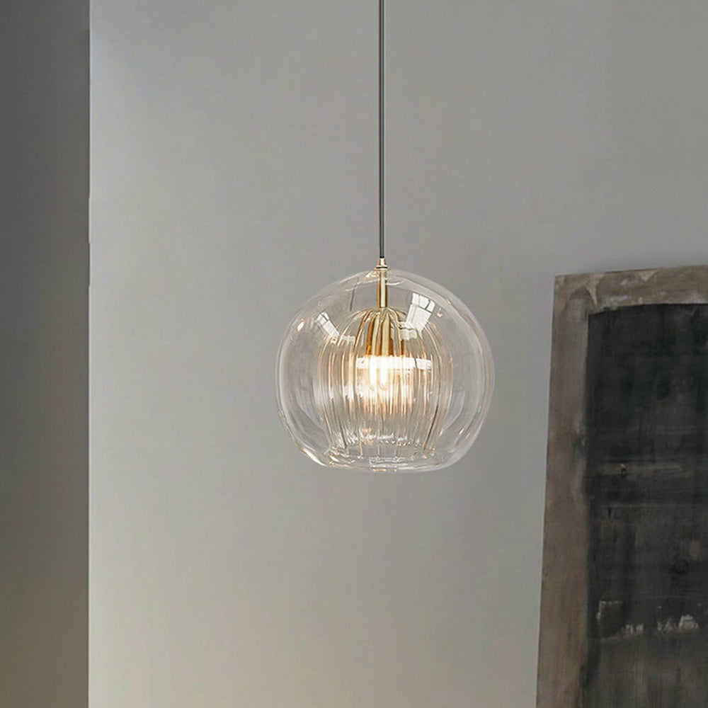 June Glass Globe Pendant Light Clear &Amber - product image 7