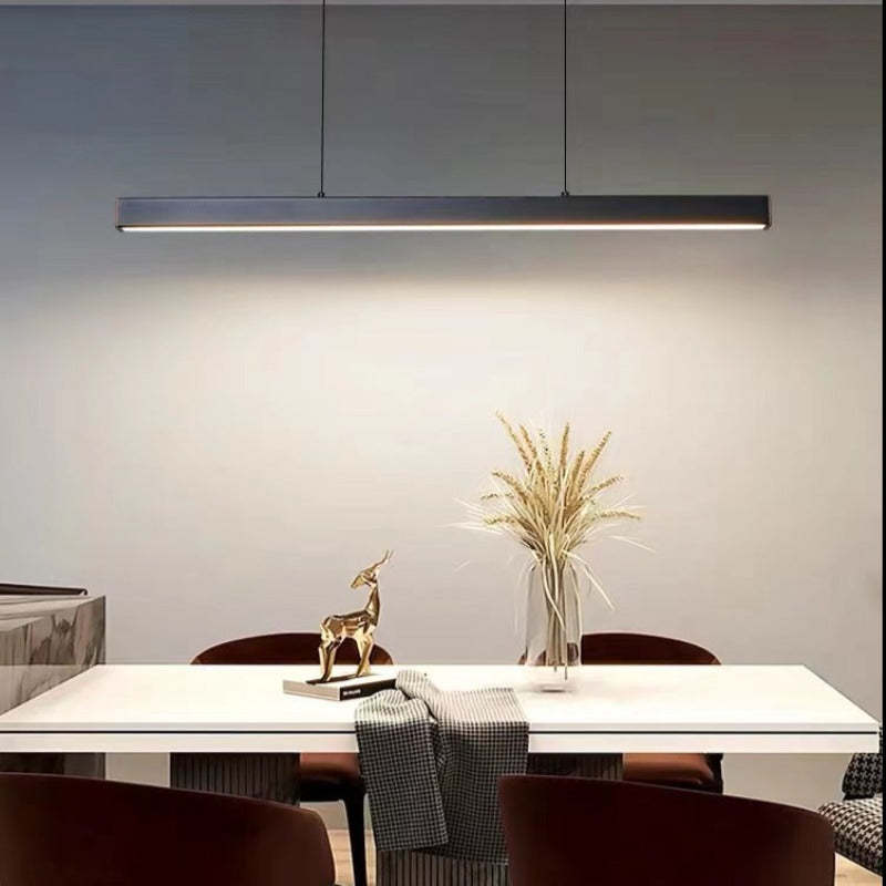 Thala Modern Linear Metal LED Pendant Light Black/Brown - product image 3