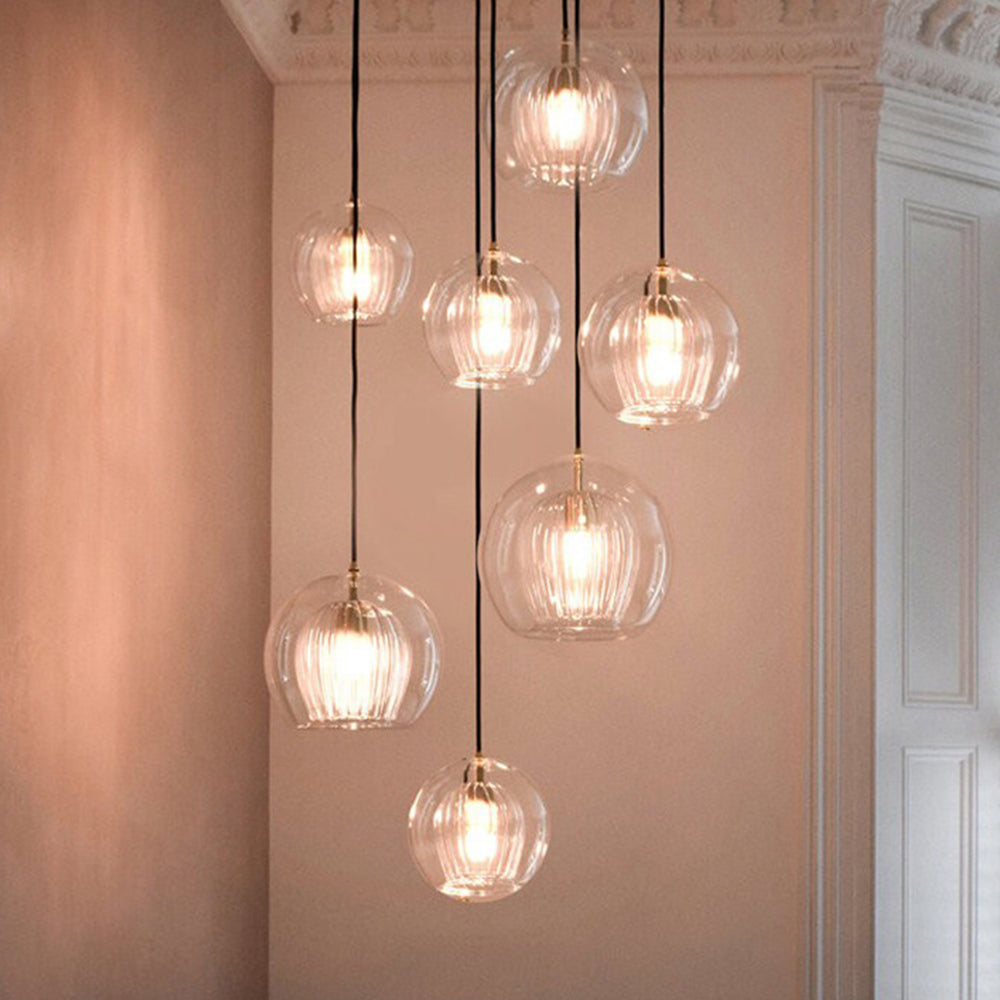 June Glass Globe Pendant Light Clear &Amber - product image 3