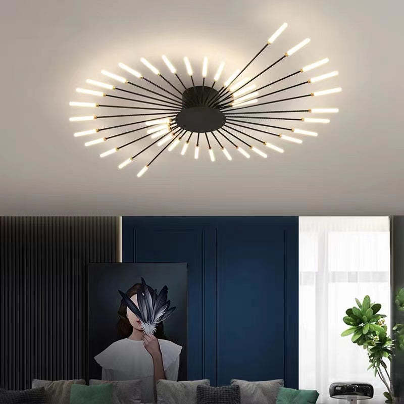 Wesley Flush-Mount Ceiling Light Fireworks, Black/Gold - product image 32