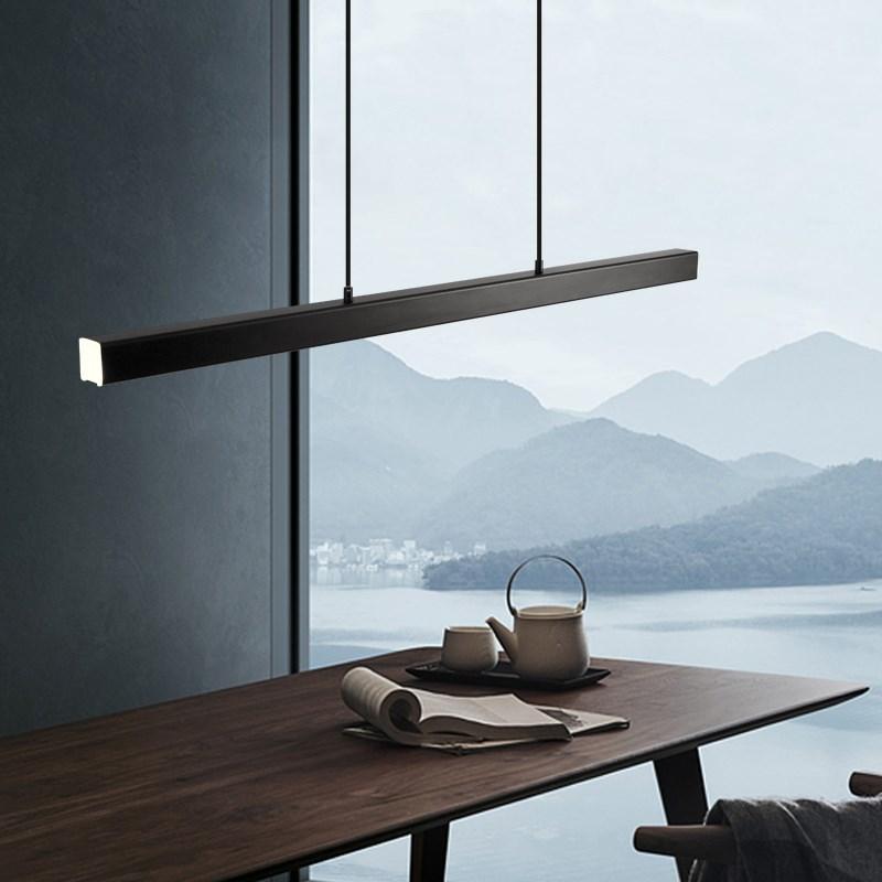 Thala Modern Linear Metal LED Pendant Light Black/Brown - product image 2
