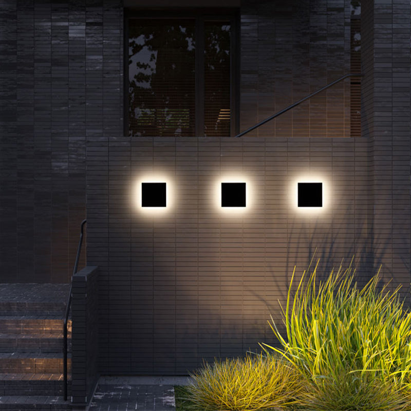 Klyne Minimalist Round/Square Outdoor Wall Lamp LED, Black/White - product image 6