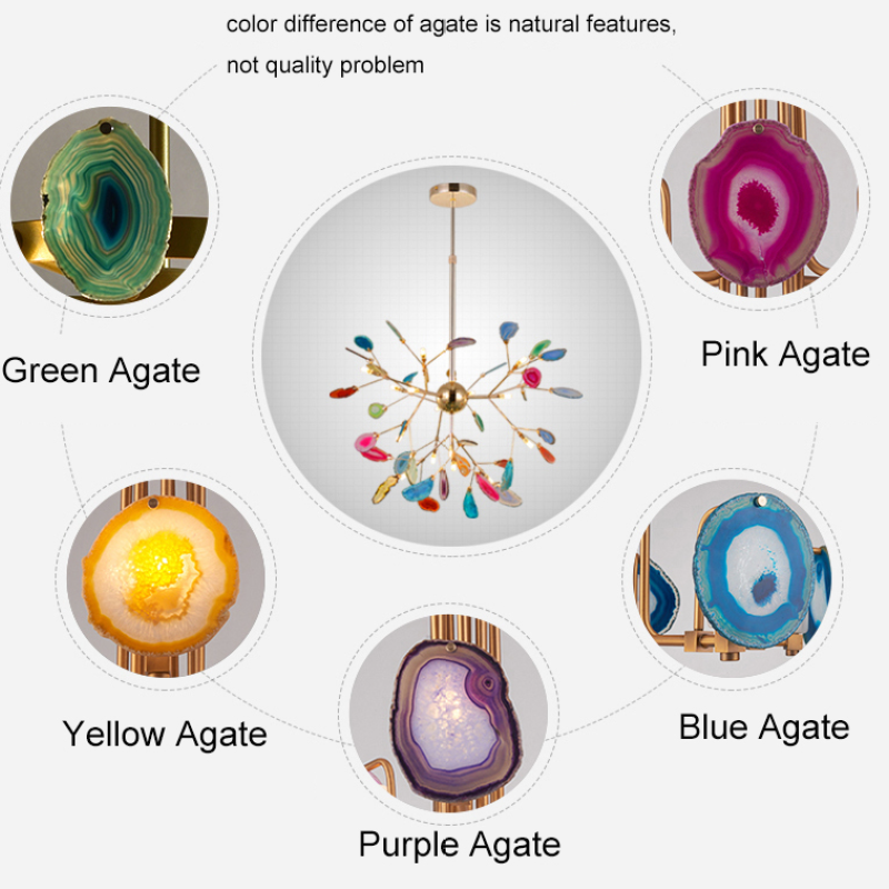 Aria Agate Creative Colourful Chandelier Bedroom/Living Room - product image 21