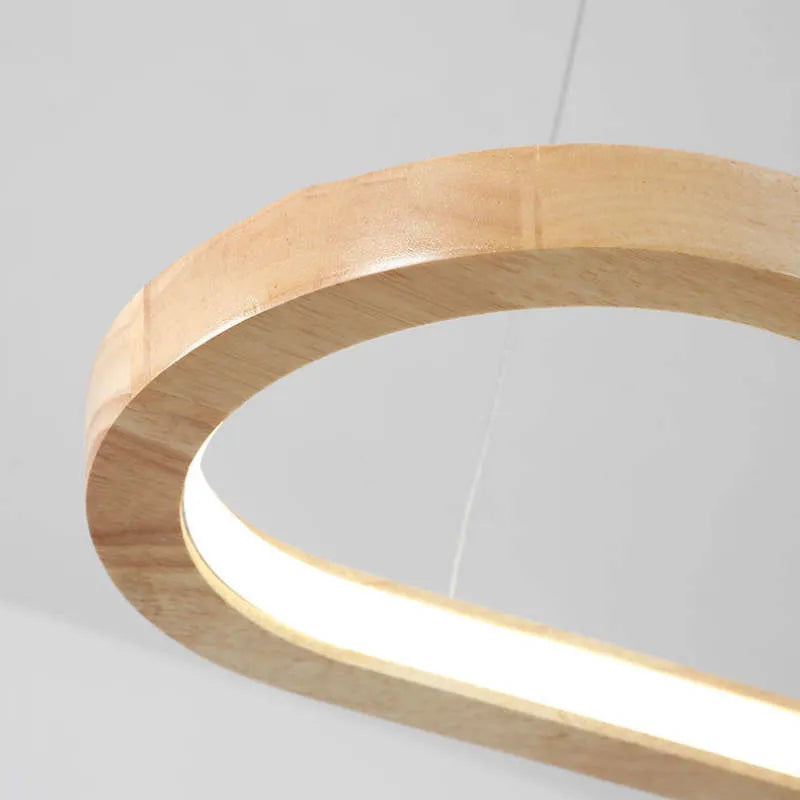 Veon Contemporary Oval Wooden Pendant Light - product image 13
