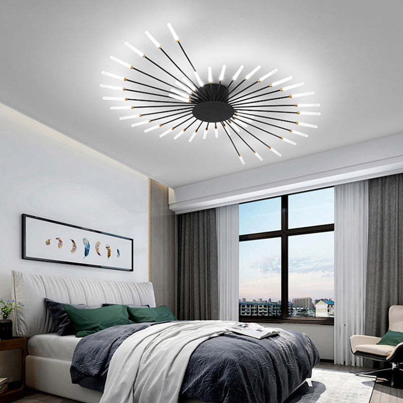 Wesley Flush-Mount Ceiling Light Fireworks, Black/Gold - product image 2
