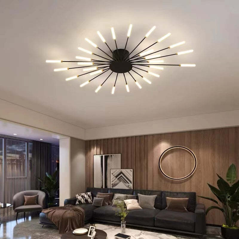 Wesley Flush-Mount Ceiling Light Fireworks, Black/Gold - product image 30