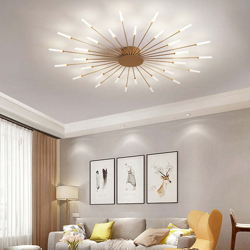 Wesley Flush-Mount Ceiling Light Fireworks, Black/Gold - product image 10