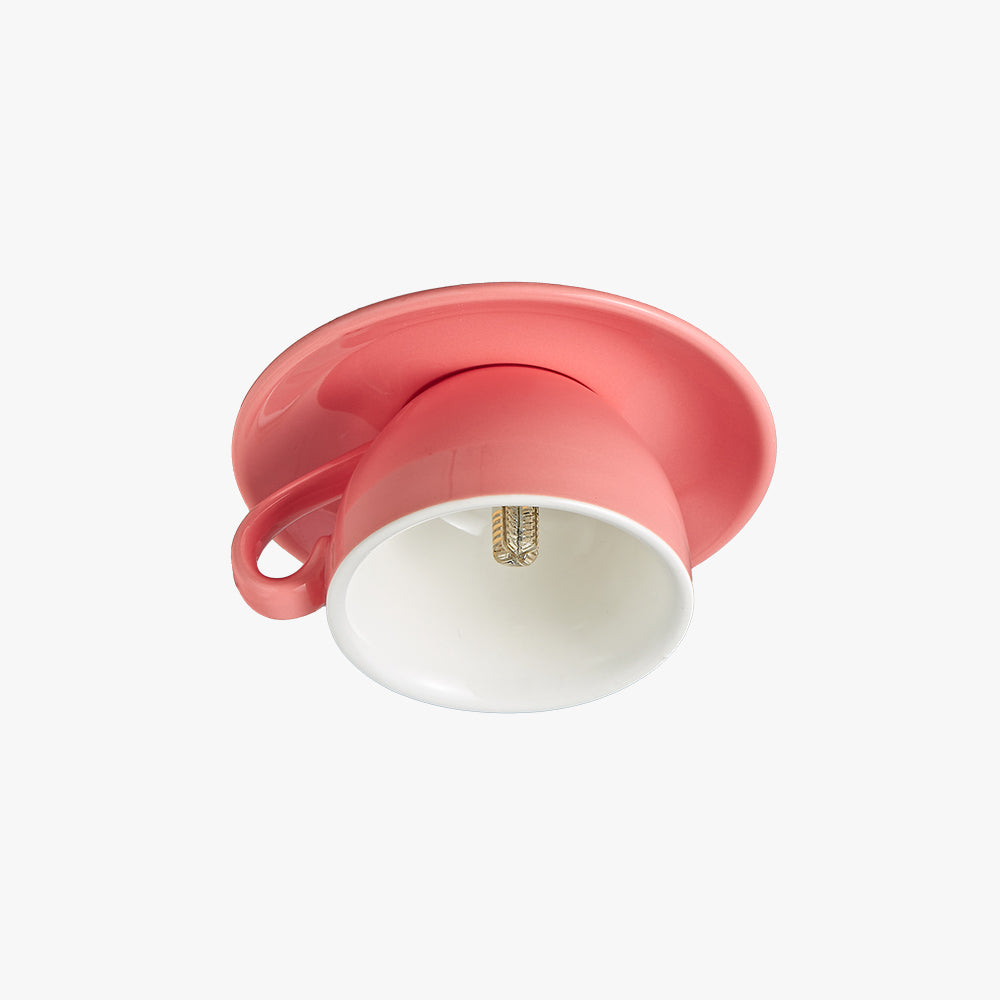 Aria Modern Coffee Cups Ceramic Flush Ceiling Lighting - product image 1