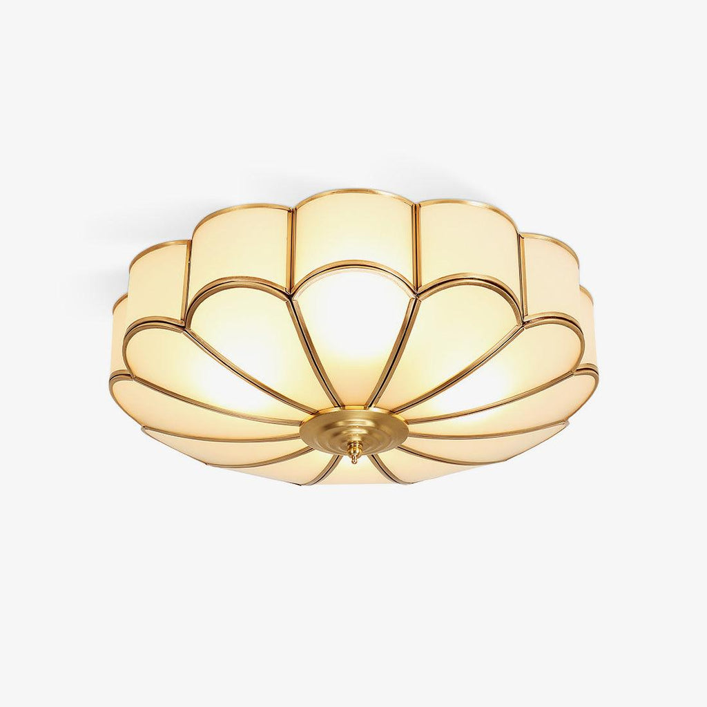 Ulira Ceiling Light Flower Shape Frosted Glass Brass - product image 1