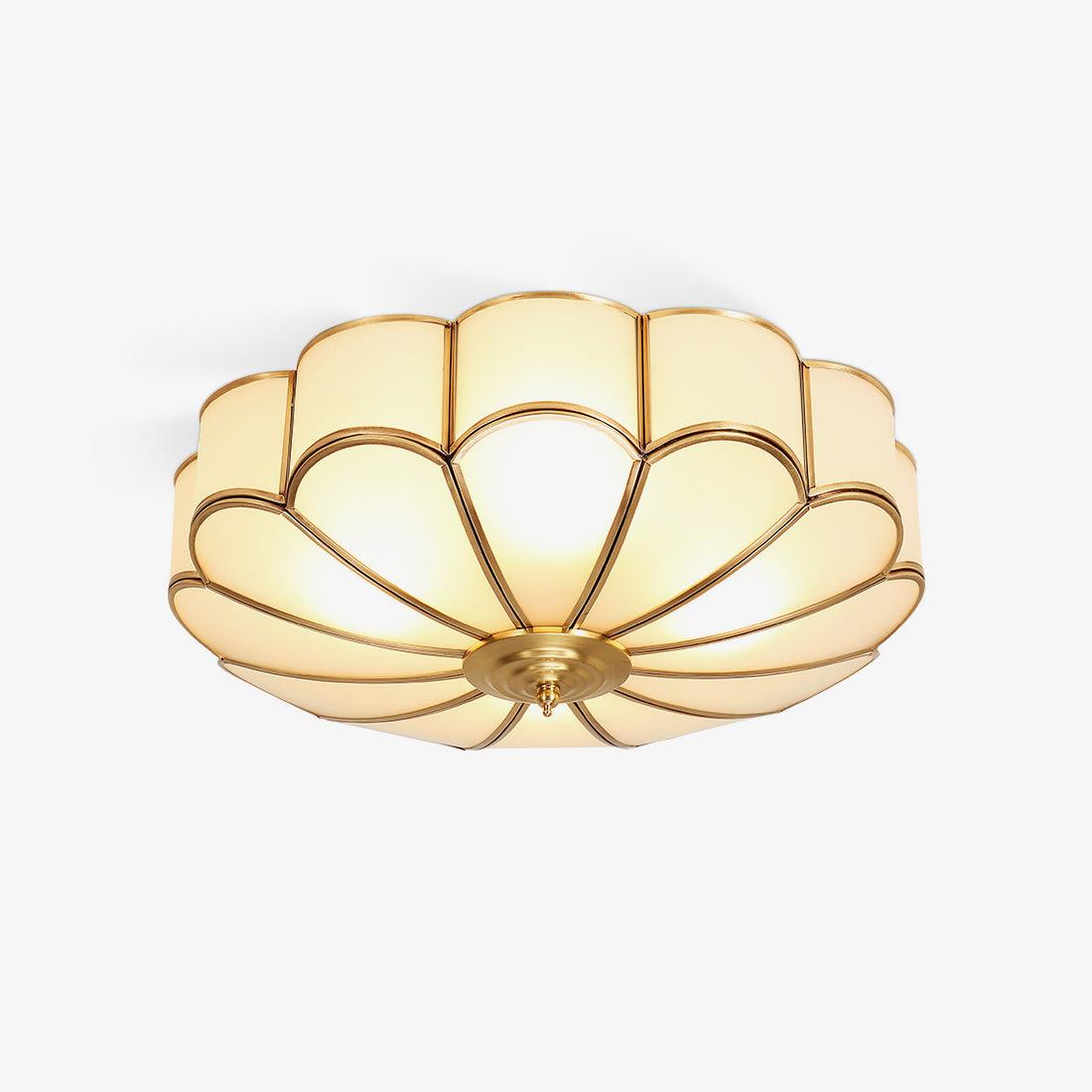 Ulira Ceiling Light Flower Shape Frosted Glass Brass - product image 1
