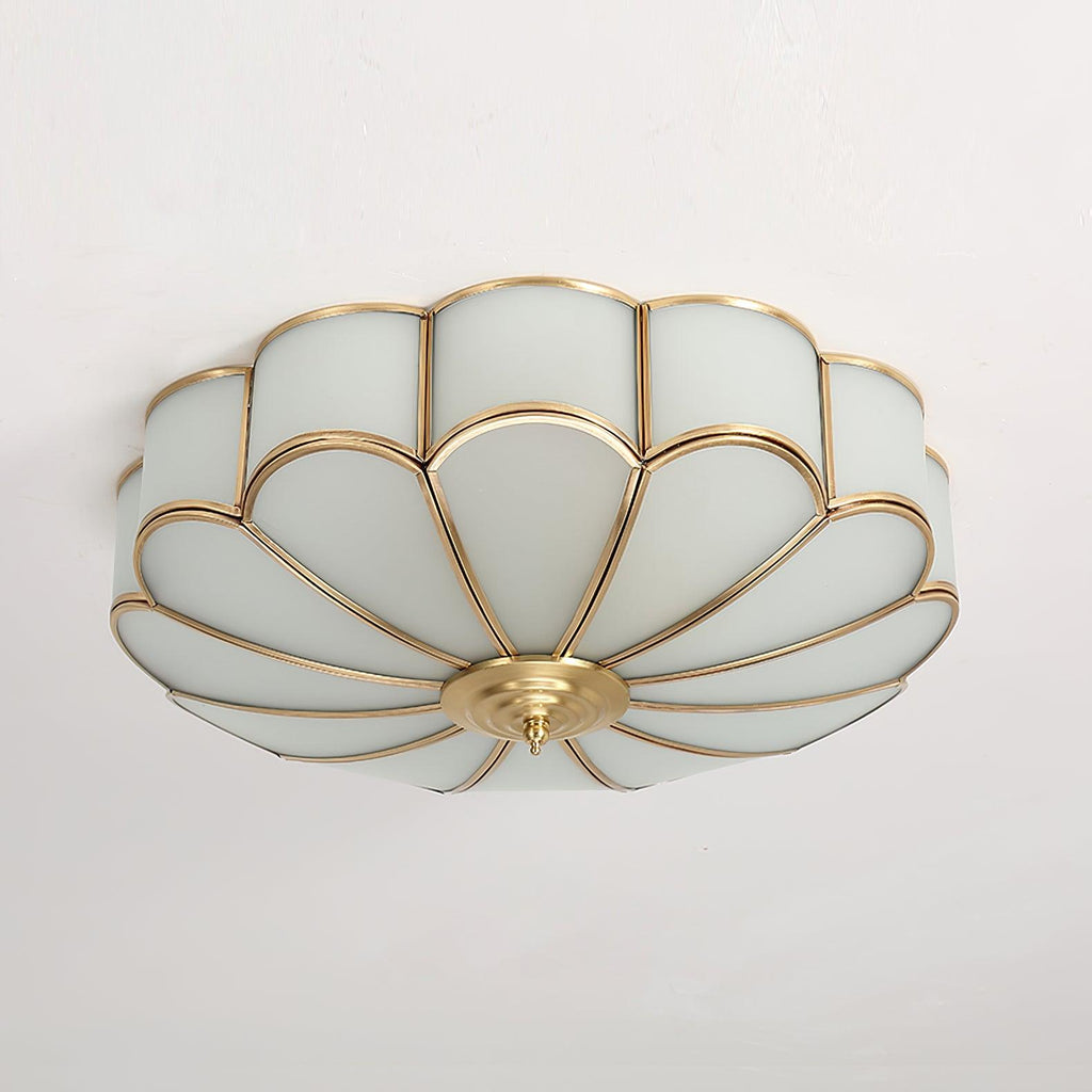 Ulira Ceiling Light Flower Shape Frosted Glass Brass - product image 2
