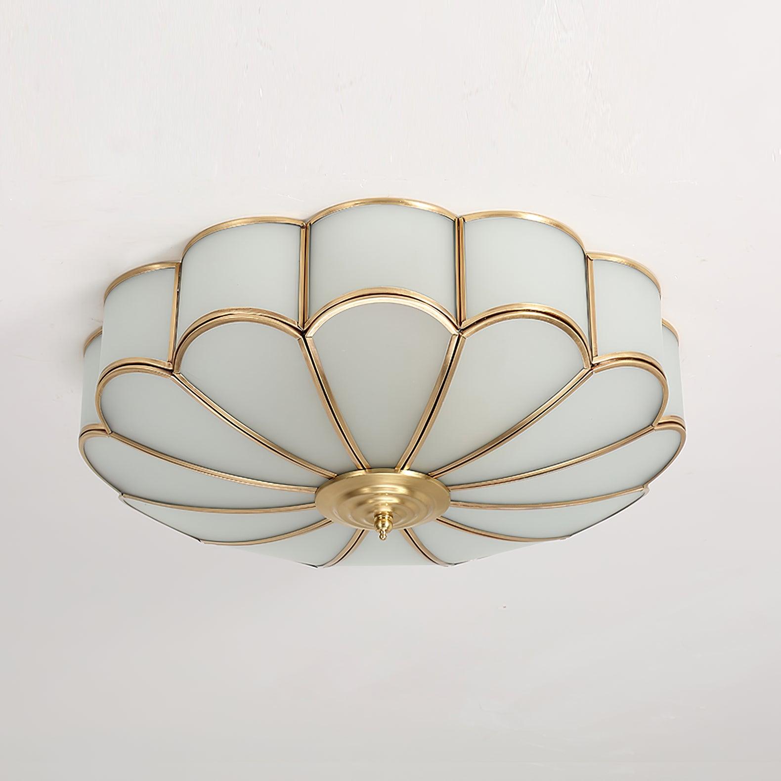 Ulira Ceiling Light Flower Shape Frosted Glass Brass - product image 13