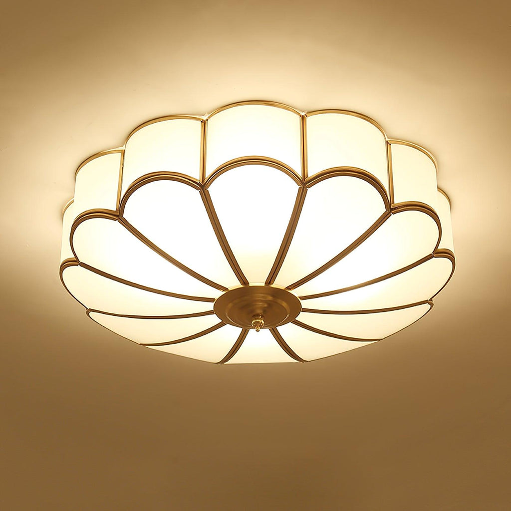Ulira Ceiling Light Flower Shape Frosted Glass Brass - product image 7