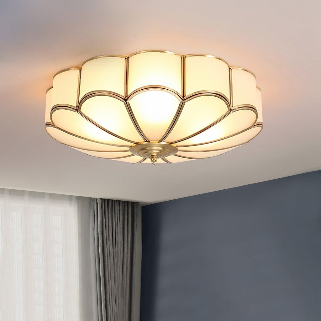 Ulira Ceiling Light Flower Shape Frosted Glass Brass - product image 11