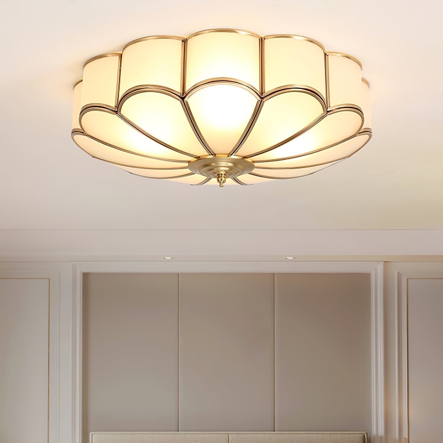 Ulira Ceiling Light Flower Shape Frosted Glass Brass - product image 12