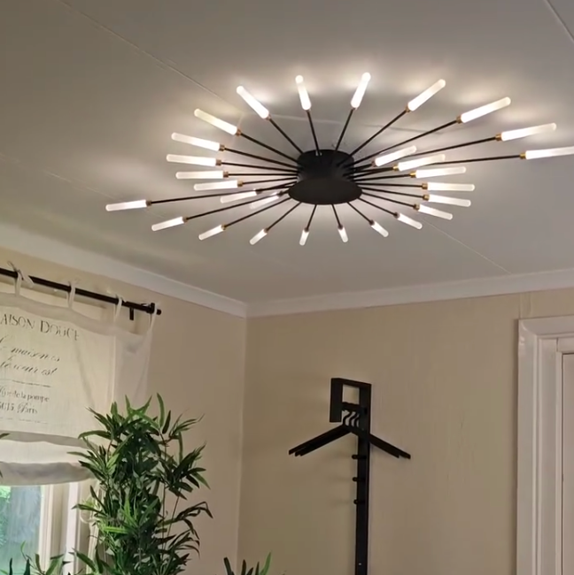 Wesley Flush-Mount Ceiling Light Fireworks, Black/Gold - product image 6