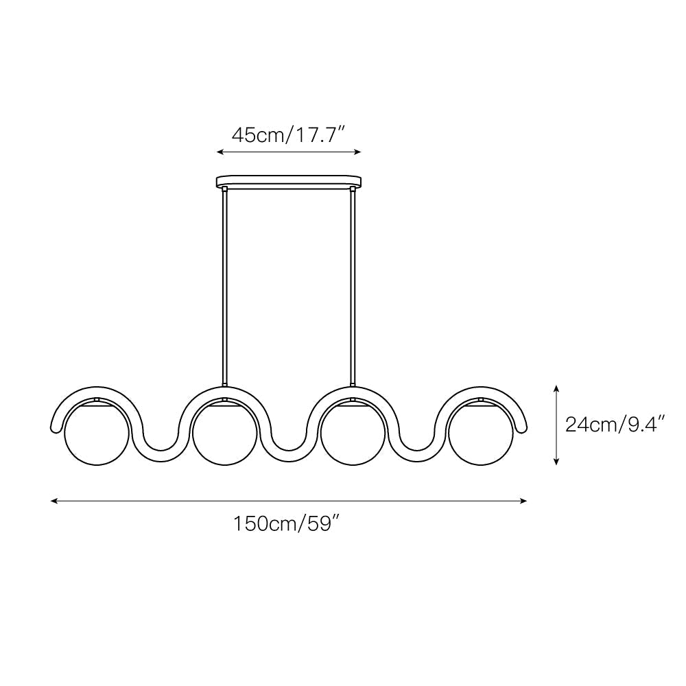 Uveta Linear Chandelier Red&Silver - product image 71