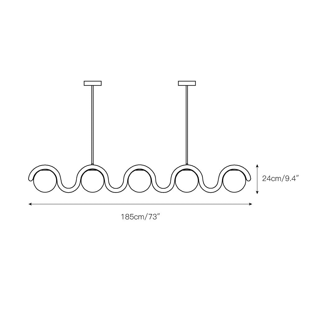 Uveta Linear Chandelier Red&Silver - product image 70