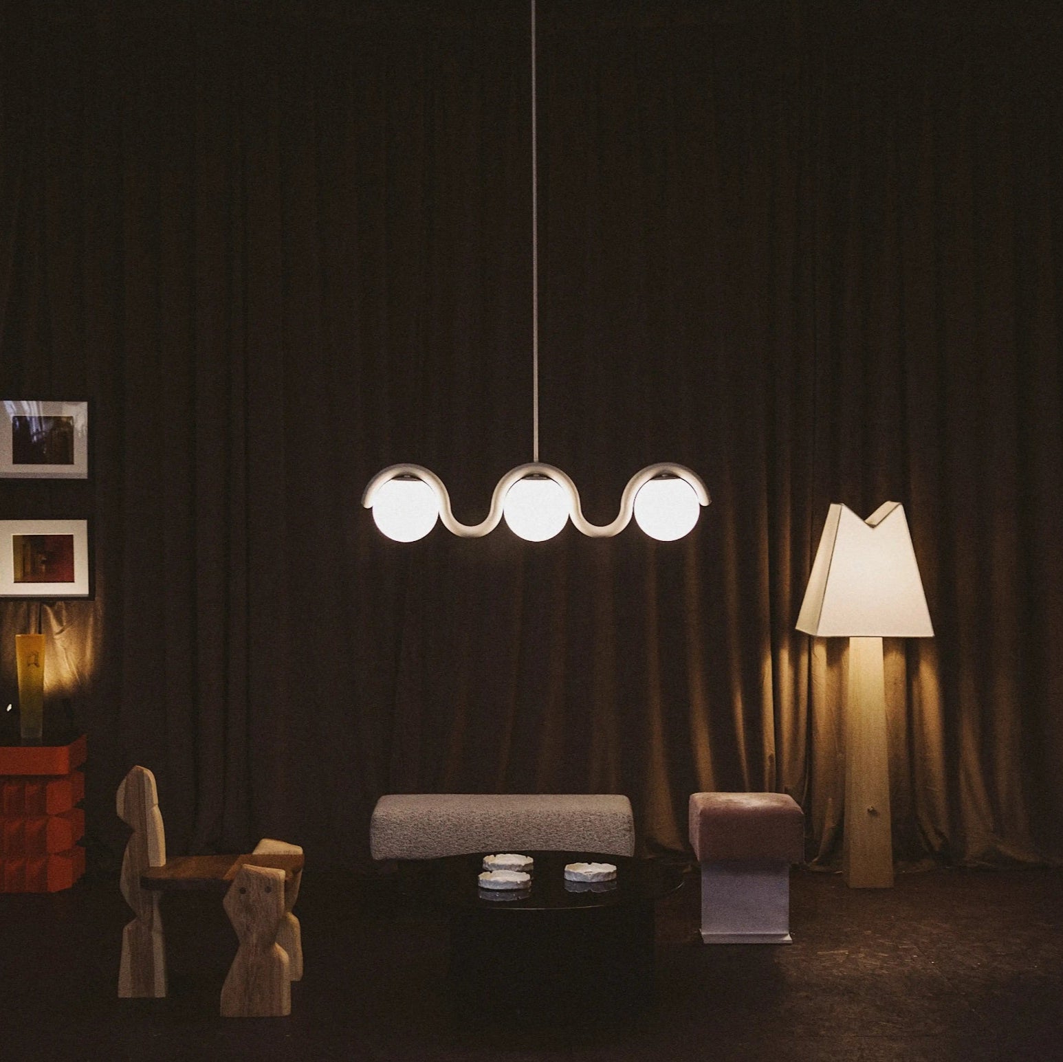 Uveta Linear Chandelier Red&Silver - product image 5