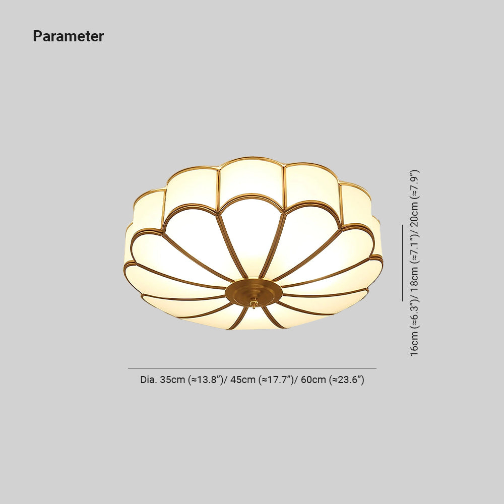 Ulira Ceiling Light Flower Shape Frosted Glass Brass - product image 6