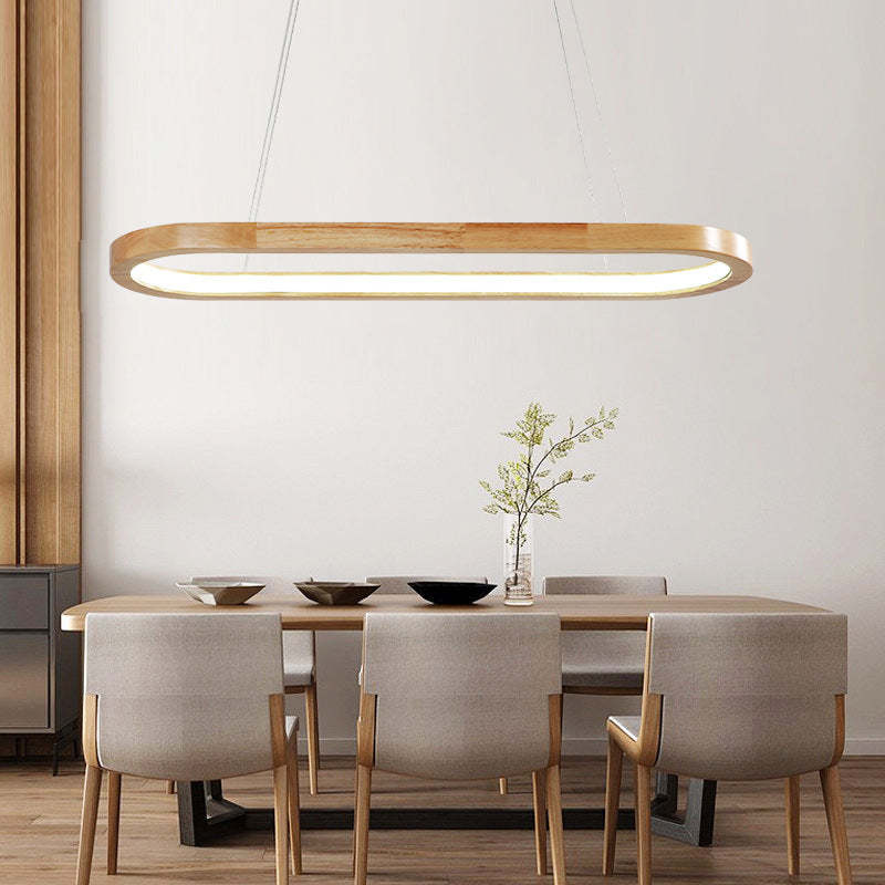 Veon Contemporary Oval Wooden Pendant Light - product image 8