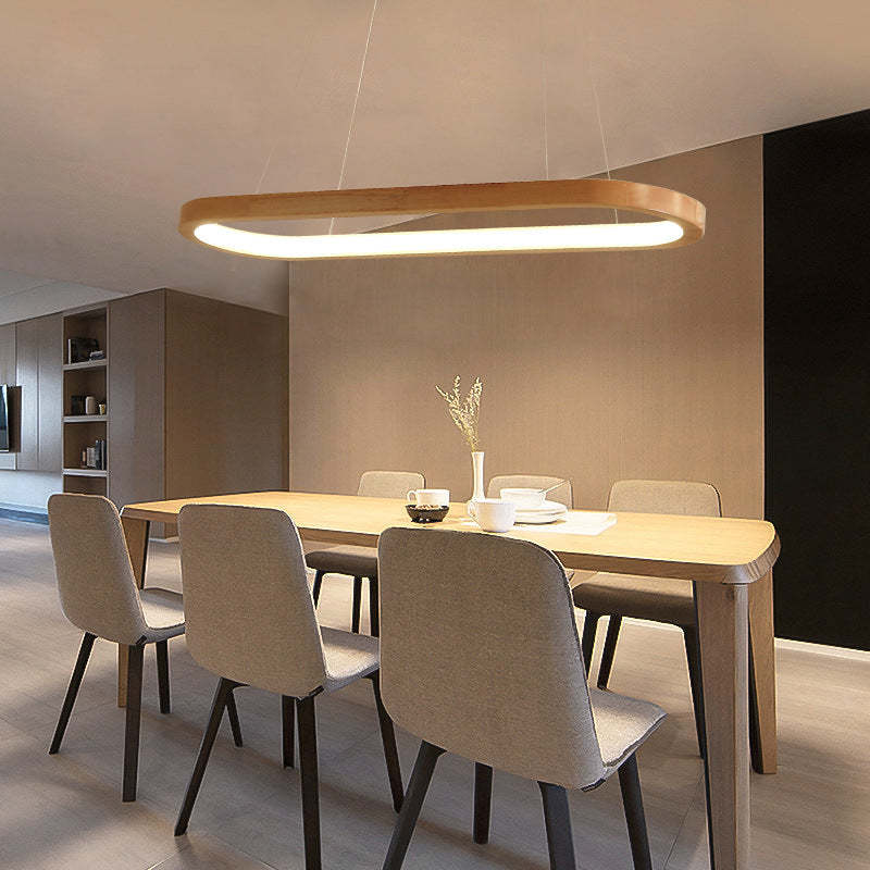 Veon Contemporary Oval Wooden Pendant Light - product image 7