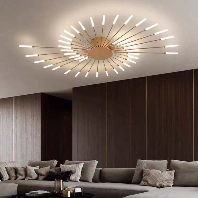 Wesley Flush-Mount Ceiling Light Fireworks, Black/Gold - product image 37
