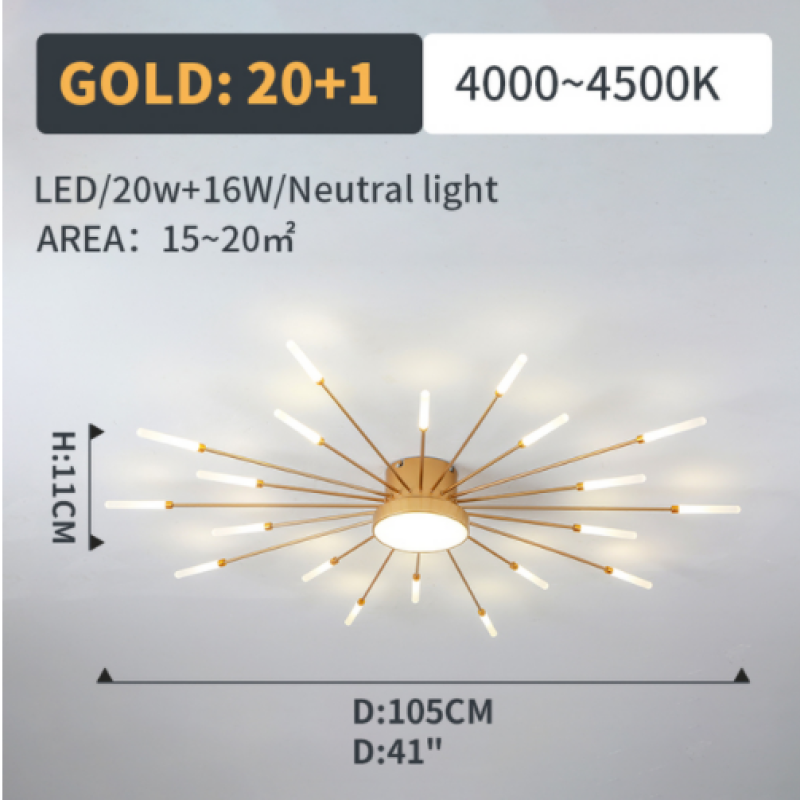 Wesley Modern Home Decoration Fireworks LED Ceiling Light - product image 16