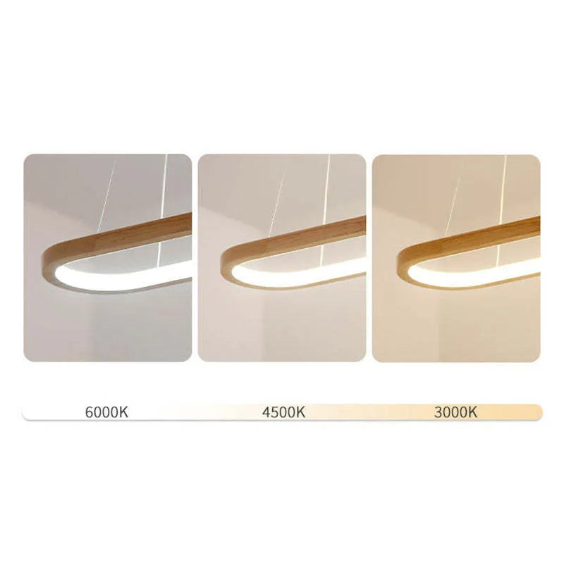 Veon Contemporary Oval Wooden Pendant Light - product image 9