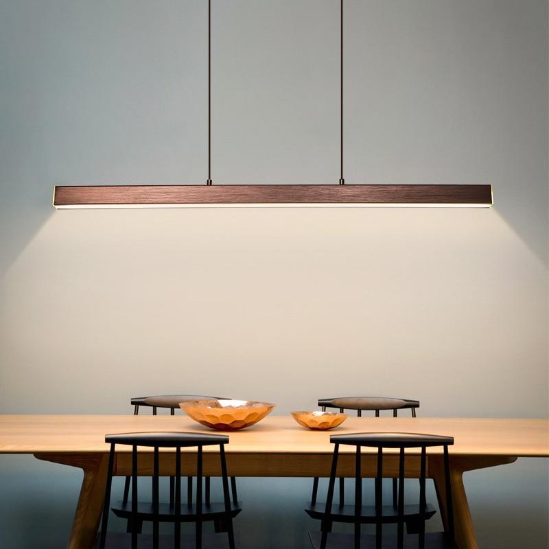 Thala Modern Linear Metal LED Pendant Light Black/Brown - product image 10