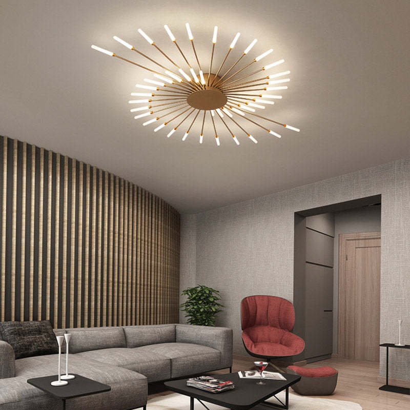 Wesley Flush-Mount Ceiling Light Fireworks, Black/Gold - product image 9