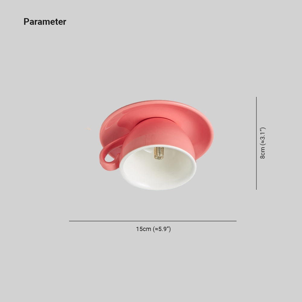 Aria Modern Coffee Cups Ceramic Flush Ceiling Lighting - product image 6