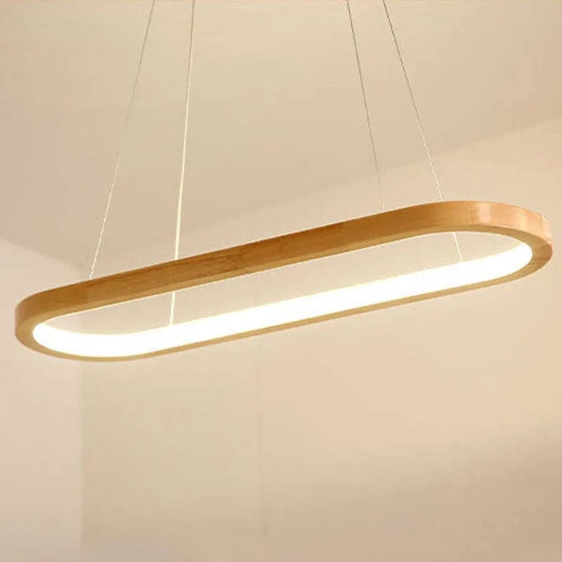 Veon Contemporary Oval Wooden Pendant Light - product image 11