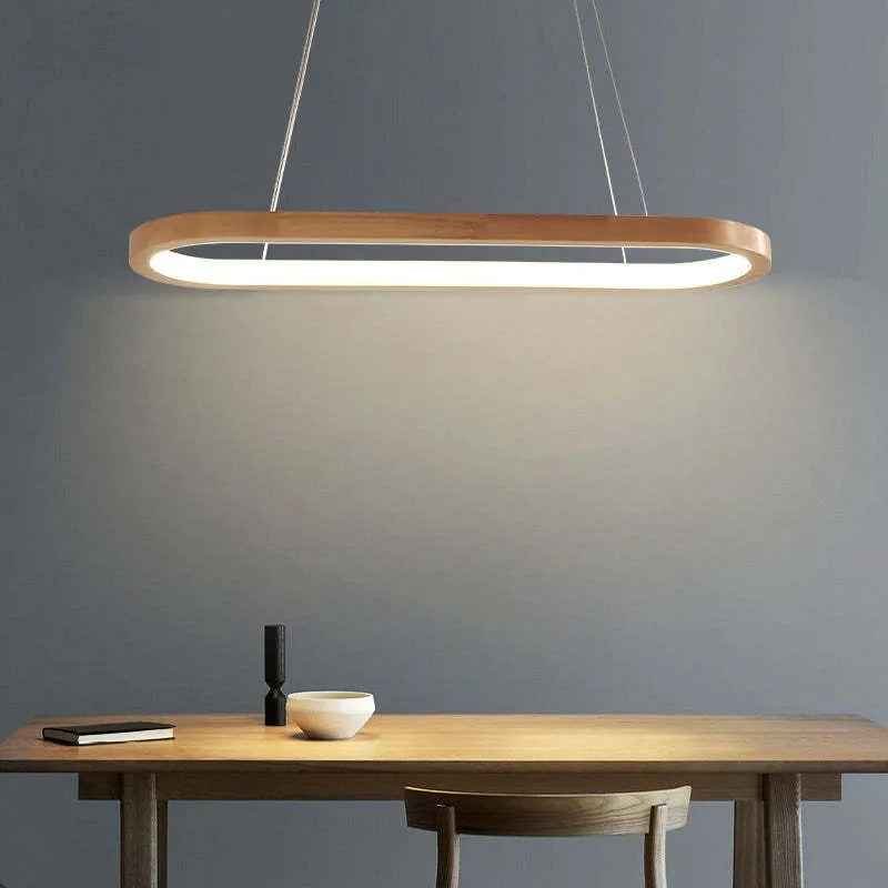 Veon Contemporary Oval Wooden Pendant Light - product image 6