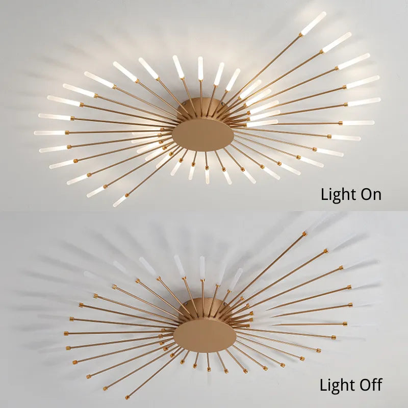 Wesley Flush-Mount Ceiling Light Fireworks, Black/Gold - product image 7