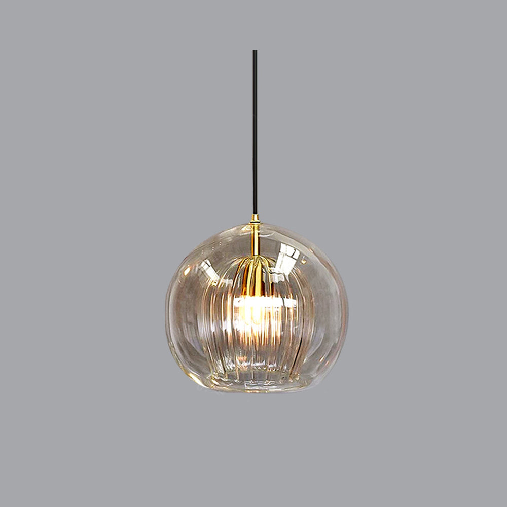 June Glass Globe Pendant Light Clear &Amber - product image 5