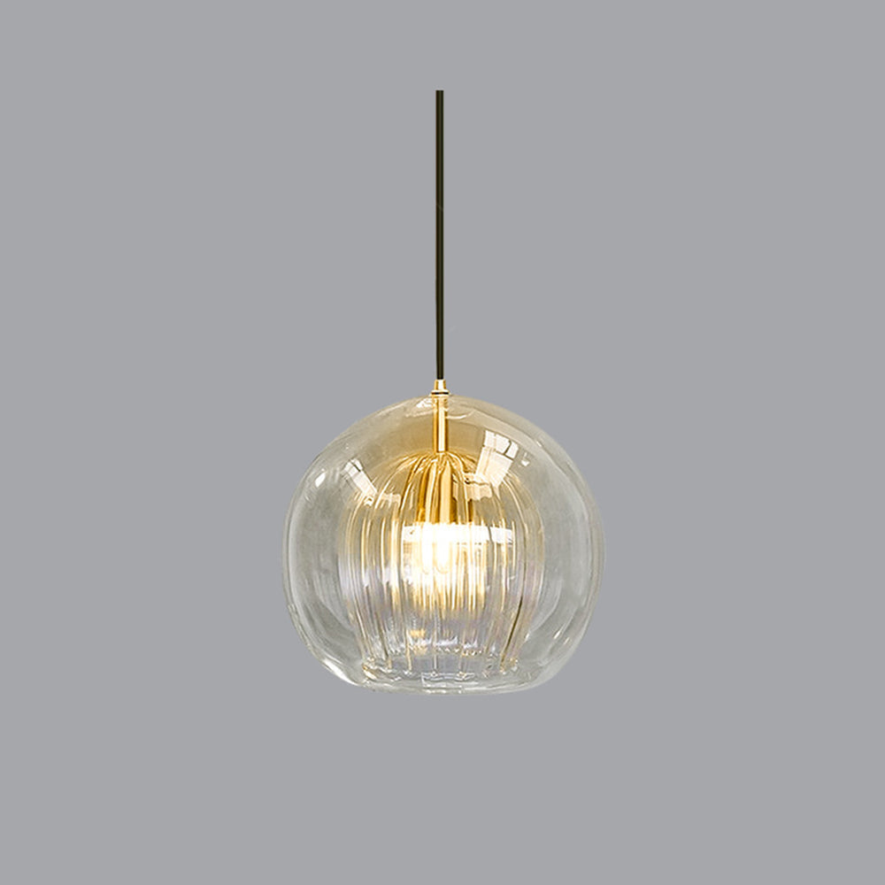 June Glass Globe Pendant Light Clear &Amber - product image 6